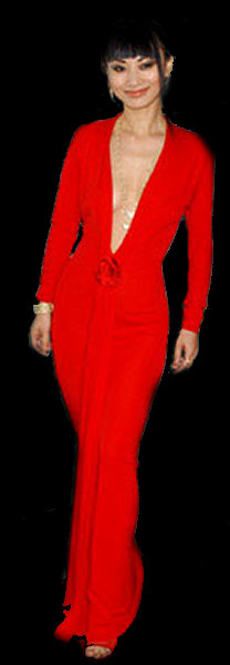 The beautiful chinese actress Bai Ling is wearing a stunning red dress, very revealing and exposing more than hiding her nice body (and of course her nipples, you start to know BAI Ling now, it seems she really enjoy this. Did it make her famous?)