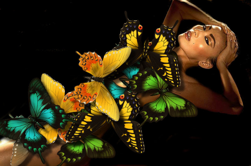 The beautiful chinese actress Bai Ling is attacked by butterflies !
Click on the picture to make them go away and undress her !